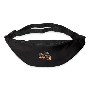 Moto vintage - Sac banane - noir - Devant