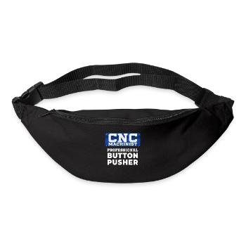 CnC-Maschinist-Knopf-Schieber-lustige Zitat-Geschenkidee - Gürteltasche - Schwarz - Vorne
