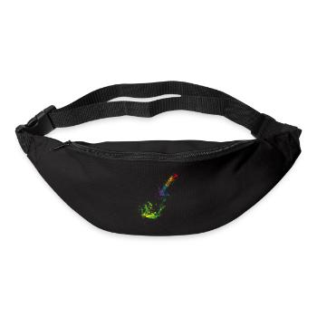 Bunte Gitarre Musiker Geschenkidee für Gitarristen - Gürteltasche - Schwarz - Vorne