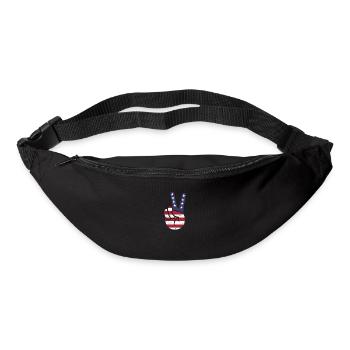 Amerika Frieden Peace Peacezeichen Geschenk - Gürteltasche - Schwarz - Vorne
