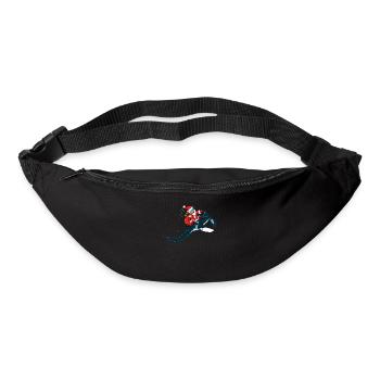 Le père Noël monte sur des patins pour offrir des cadeaux - Sac banane - noir - Devant