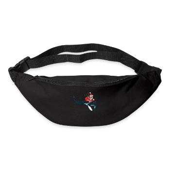 Le père Noël monte sur des patins pour offrir des cadeaux - Sac banane - noir - Devant