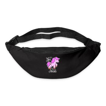 Pferde Design für Mädchen - Gürteltasche - Schwarz - Vorne