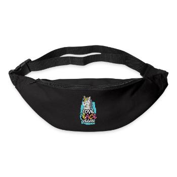Vegan unicorn vegan - Bum bag - black - Front