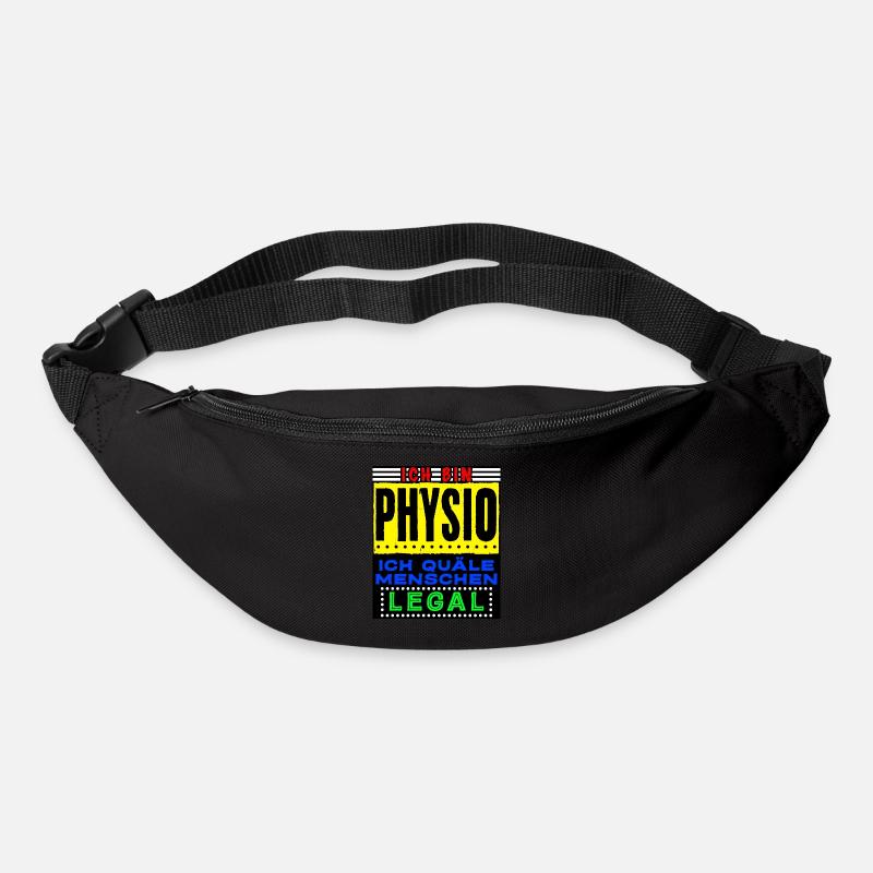 Physiotherapie - lustiger Quälen Spruch - Gürteltasche - Schwarz