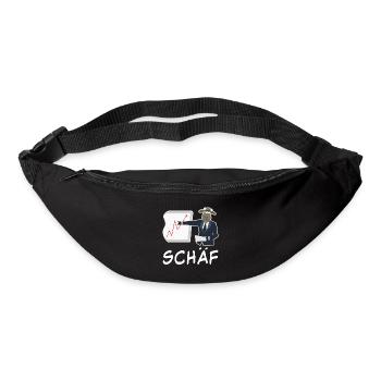 Schaf lustiger Chef Wortspiel Spruch - Gürteltasche - Schwarz - Vorne