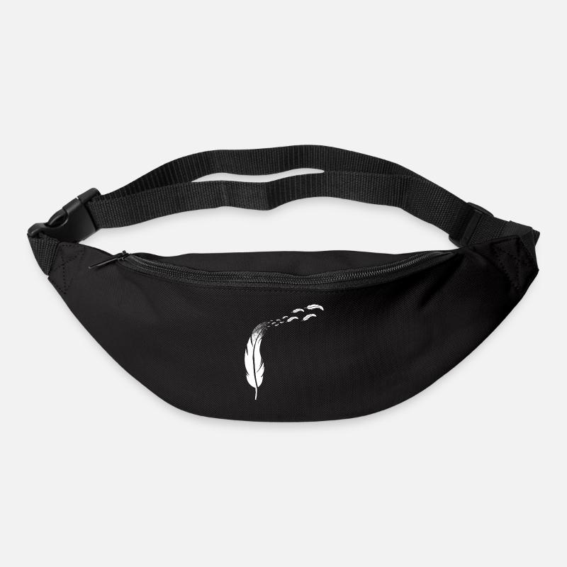 Coiffe de plumes - plumes volantes - Sac banane - noir