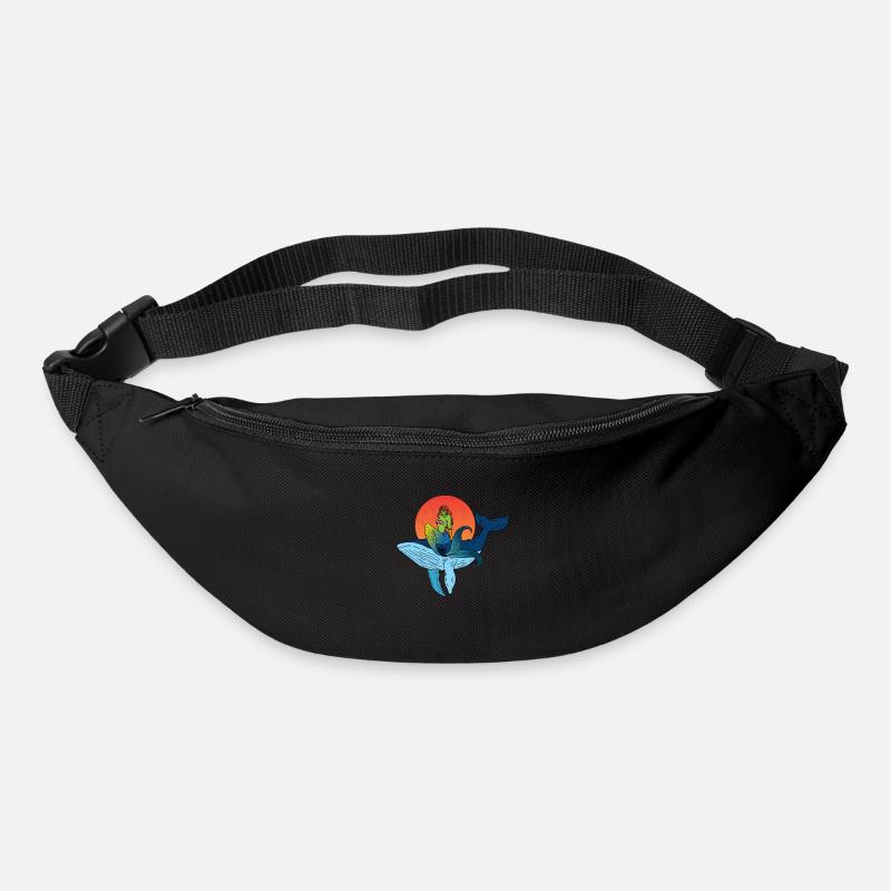 La baleine et la sirène Design - Sac banane - noir