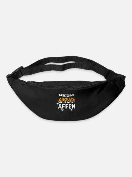 Nicht mein Zirkus nicht meine Affen Spruch Monkey - Gürteltasche - Schwarz