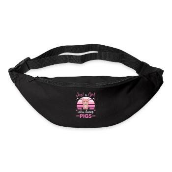 Seule une fille qui aime le cochon - Sac banane - noir - Devant