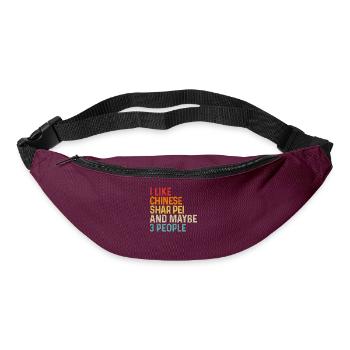 J’aime le Shar Pei chinois et peut-être 3 personnes Chien - Sac banane - bordeaux  - Devant