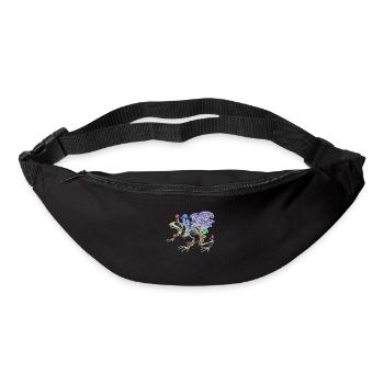 Frog skeleton with mushrooms - Bum bag - black - Front