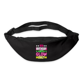15th Birthday Let's Glow Crazy Colorful - Bum bag - black - Front