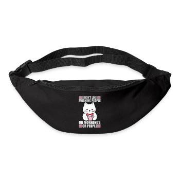 Funny Morning People Sarcasm Coffee Moody Cat - Gürteltasche - Schwarz - Vorne