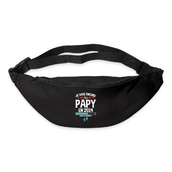 Je Vais Encore Être Papy En 2024 Cadeau Enceinte - Sac banane - noir - Devant