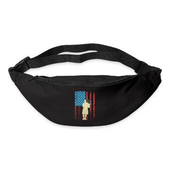 Patriotic Bagpiper American Flagg - Bum bag - black - Front