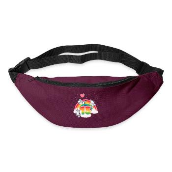 15th Birthday Rainbow Unicorn Theme - Bum bag - burgundy - Front