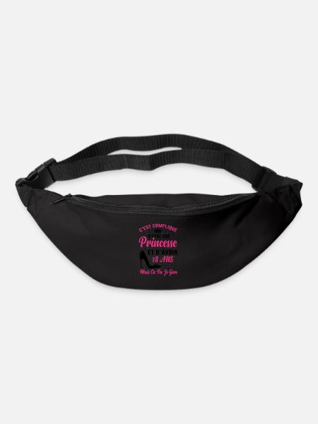 Princesse 18 Ans Idée Cadeau Anniversaire Amour - Sac banane - noir