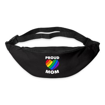 Fière Mère Cœur Coloré LGBTQ Drapeau Arc-en-ciel - Sac banane - noir - Devant