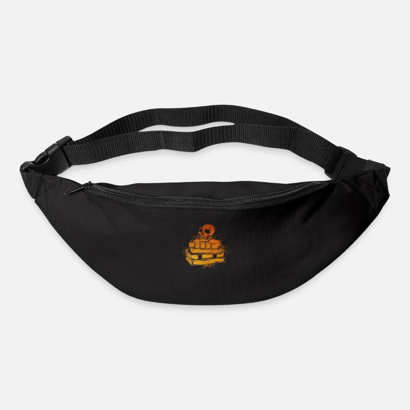 Schädel auf Büchern - Dark Academia - Gürteltasche - Schwarz