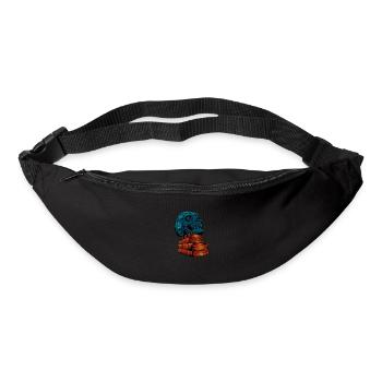 Crâne sur les livres - Dark Academia - Sac banane - noir - Devant