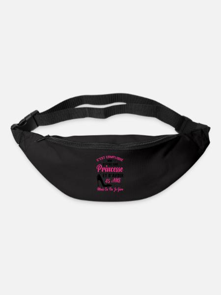 Princesse 45 Ans Idée Cadeau Anniversaire Amour - Sac banane - noir