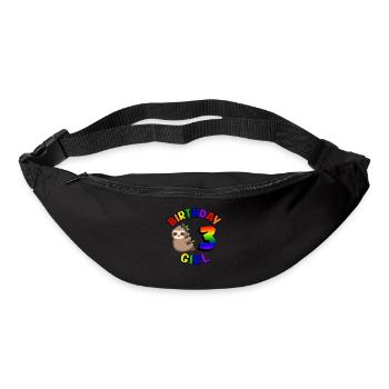 Geburtstag 3 Mädchen Niedliches Baby Faultier - Gürteltasche - Schwarz - Vorne