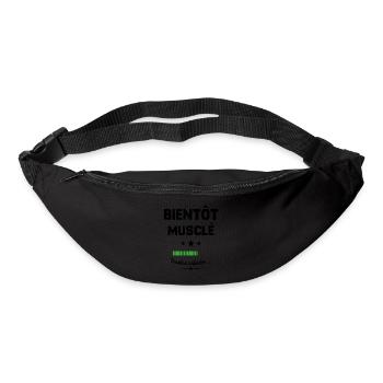 Homme bientôt musclé veuillez patienter - Sac banane - noir - Devant