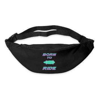 né pour rouler born to ride skateboard skate - Sac banane - noir - Devant