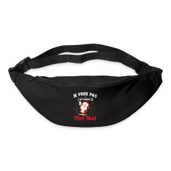 J'peux pas j'attends le Père Noël idée cadeau - Sac banane - noir - Devant
