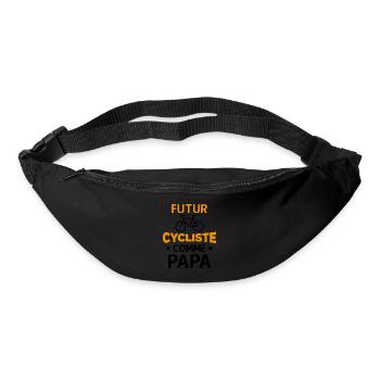 Futur cycliste comme papa - Sac banane - noir - Devant