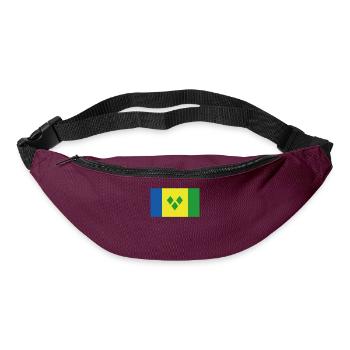 Drapeau officiel de Saint-Vincent Pays Vincentien - Sac banane - bordeaux  - Devant