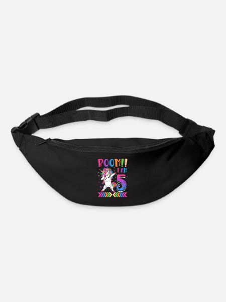 Boom!! Ich Bin 5, Buntes Lustiges Einhorn 5. - Gürteltasche - Schwarz