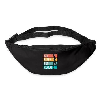 Manger Dormir Courir Répéter Les coureurs Motivation - Sac banane - noir - Devant