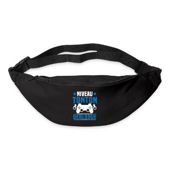 niveau tonton débloqué rétro oncle gamer geek - Sac banane - noir - Devant