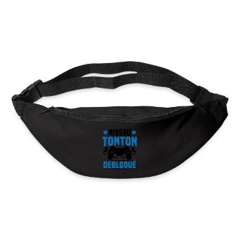 niveau tonton débloqué rétro oncle gamer geek - Sac banane - noir - Devant