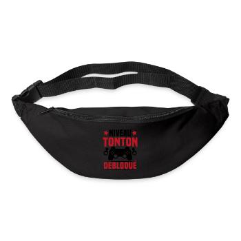niveau tonton débloqué rétro oncle gamer geek - Sac banane - noir - Devant