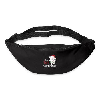 Polar Bear Christmas Polar Bears my 1st Christmas - Bum bag - black - Front