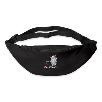 Hippo Weihnachten Nielpferd my 1st Christmas - Gürteltasche - Schwarz - Vorne