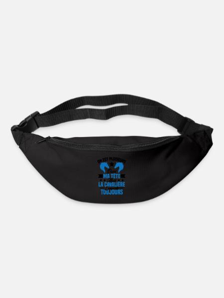La Cavalière toujours Cadeau Humour Cheval - Sac banane - noir