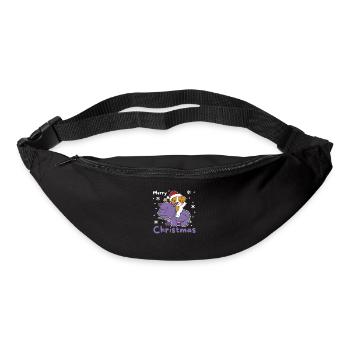 Weihnachts Hippo Jack Russell frohe Weihnachten - Gürteltasche - Schwarz - Vorne