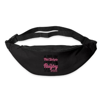 Femme Joueur De Rugby Cool Filles Rugby Et Apéros - Sac banane - noir - Devant