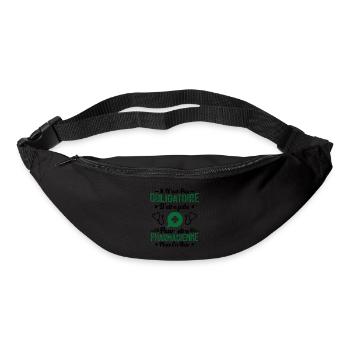 Folle et Pharmacienne - Cadeau Humour Pharmacienne - Sac banane - noir - Devant