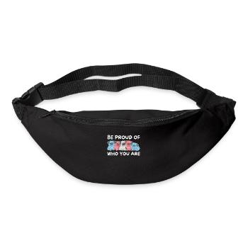 Trans Flag Gay Pride LGBTQ Mops - Gürteltasche - Schwarz - Vorne