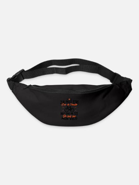 Dans Ma Tête Je suis sur Mon Vélo Humour Cyclisme - Sac banane - noir