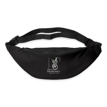 Vegan, weil mir Gewalt nicht schmeckt - Gürteltasche - Schwarz - Vorne