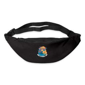 Capybara animaux mignons pour enfants Ok je tire vers le haut - Sac banane - noir - Devant