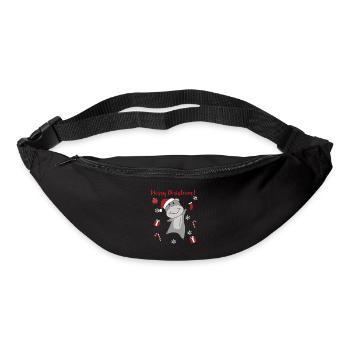 Hippo fröhliche Weihnachten Winter Tiere Hippos - Gürteltasche - Schwarz - Vorne