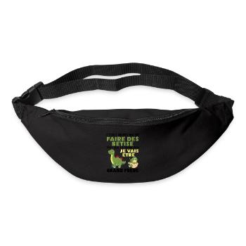 Futur Grand Frère Dinosaure Grand Frère Cadeau - Sac banane - noir - Devant
