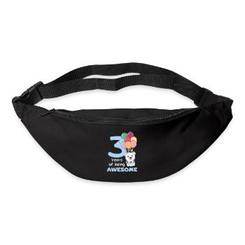 Polar bear for 3rd birthday children three years old - Bum bag - black - Front